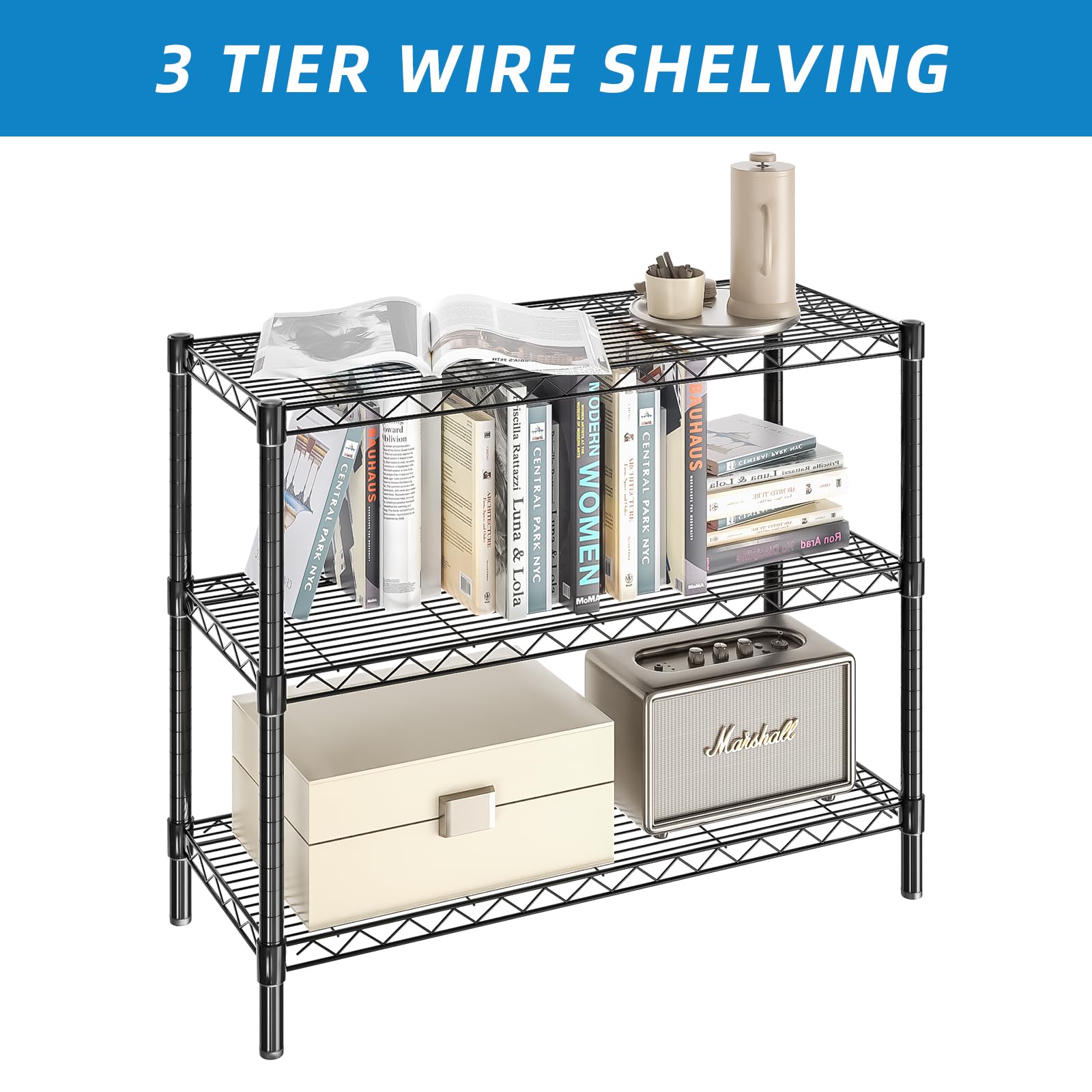 Guan River included metal hooks used for hanging accessories and saving shelf space