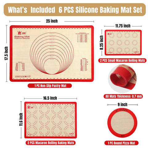 GUANCI 9-inch round mat displaying round guide and even baking benefit