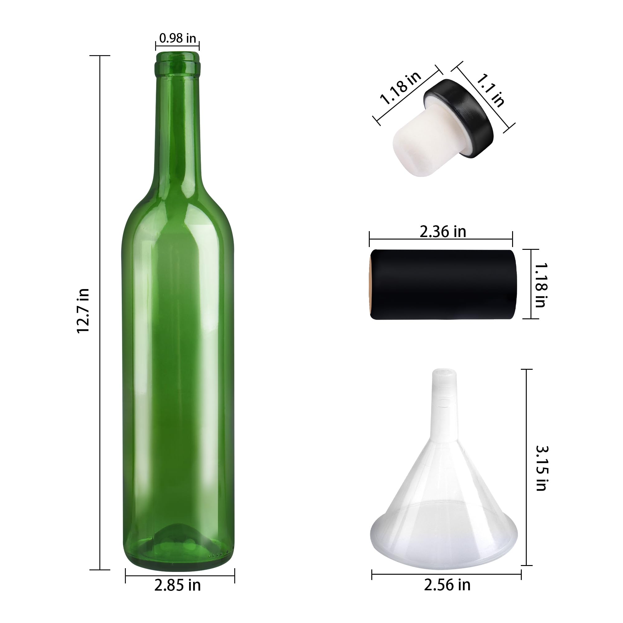 GUANENA close-up of T-shaped cork stopper showing secure airtight seal benefit