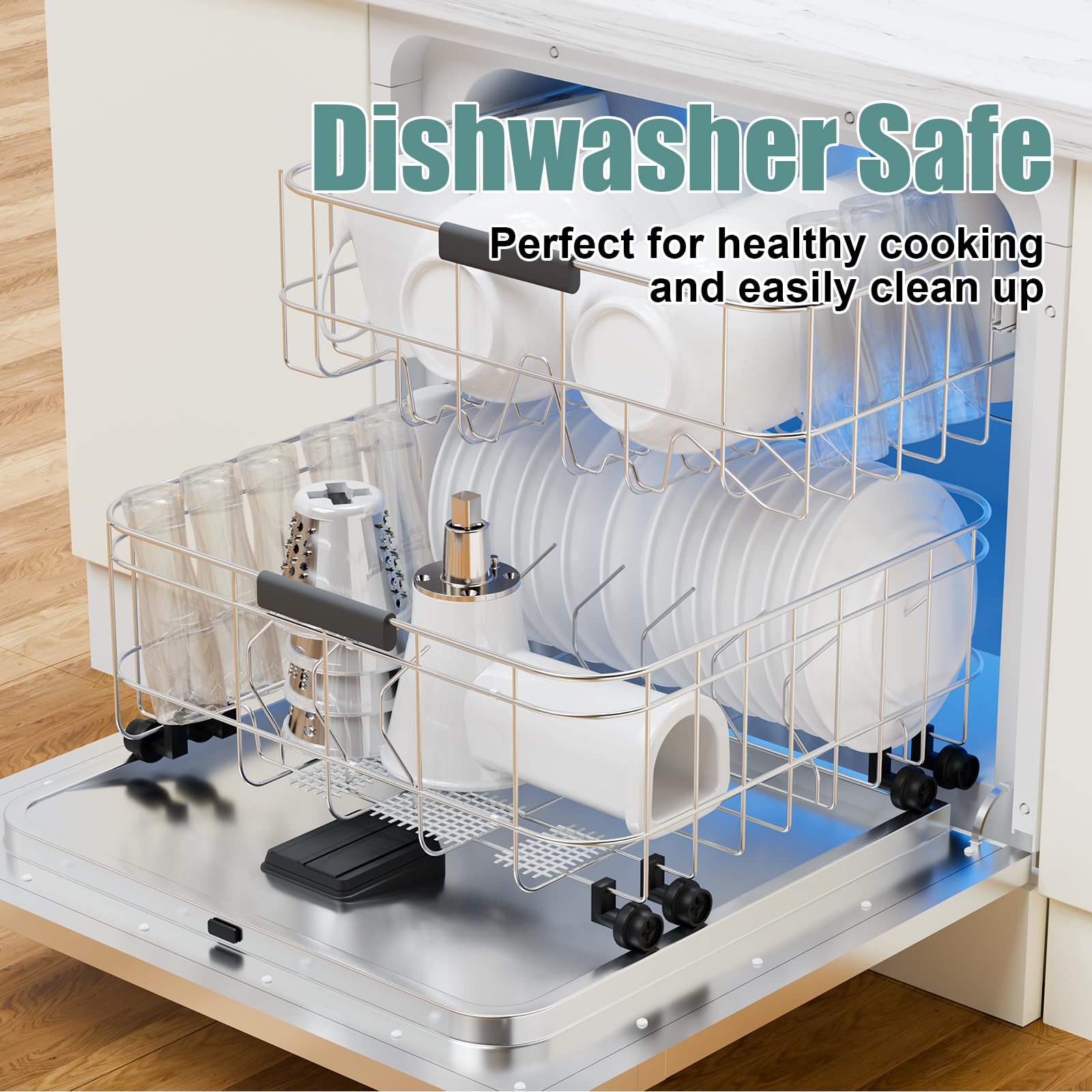 GuanQiao detachable parts laid out to show dishwasher-safe convenience