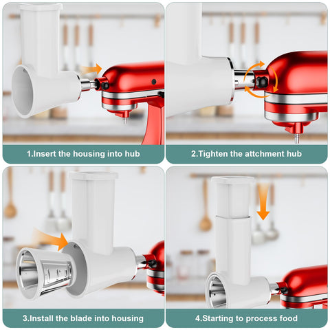 GuanQiao mounted on KitchenAid mixer for stable, wobble-free processing