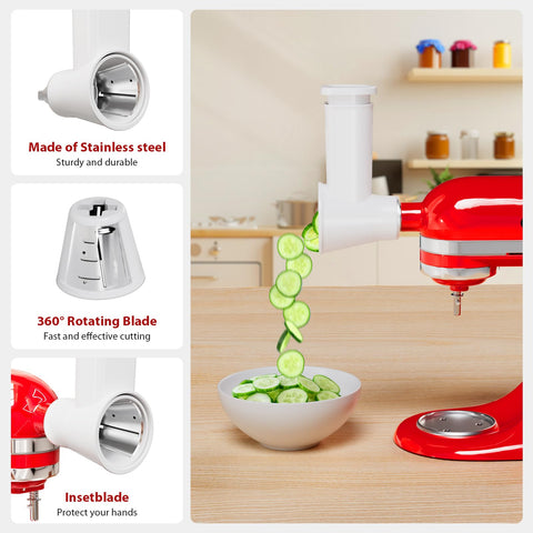 GuanQiao slicer shredder drum installed on mixer, speeds shredding tasks