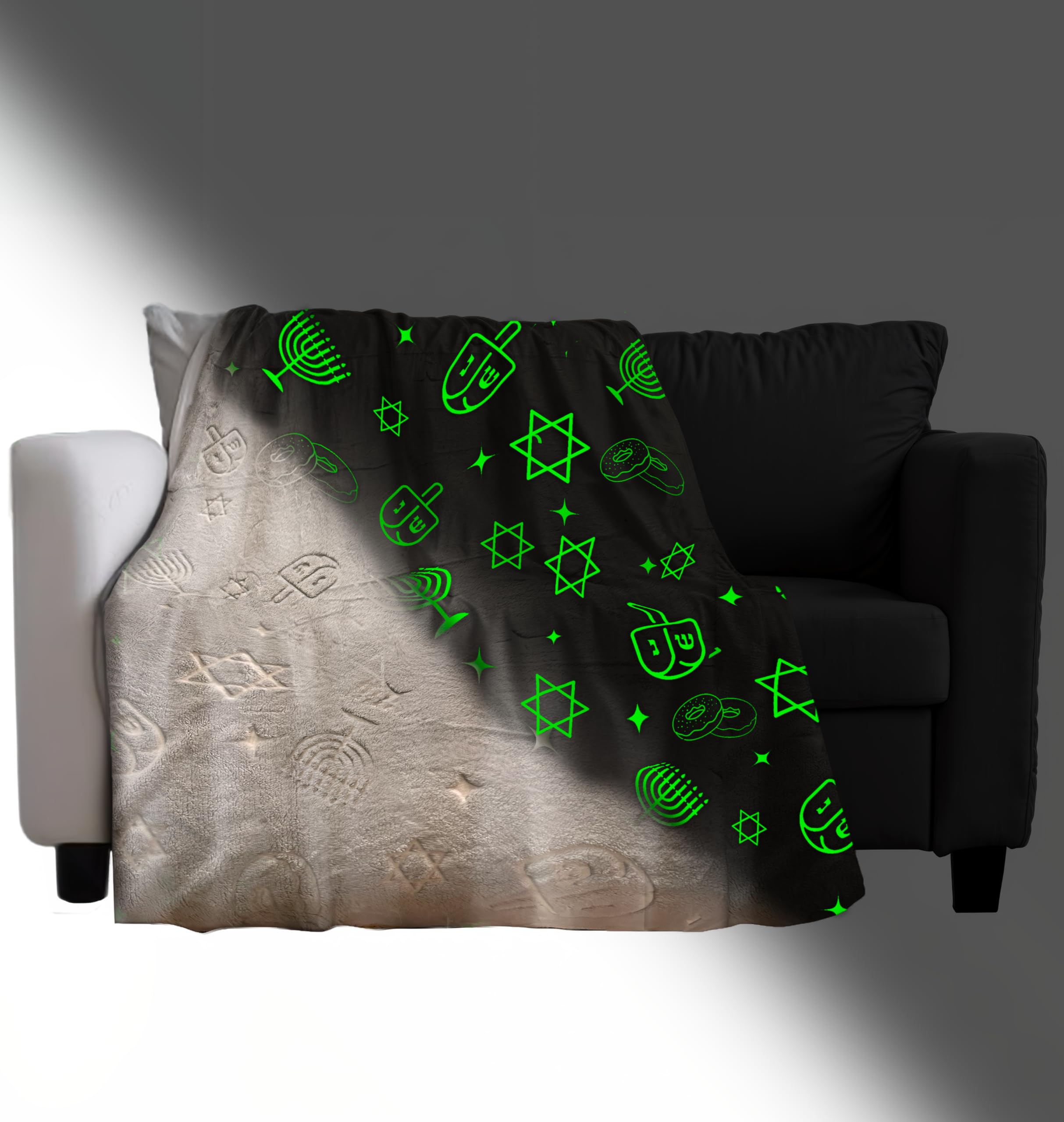GUARDMAN blanket draped on sofa adding holiday decor and comfy seating