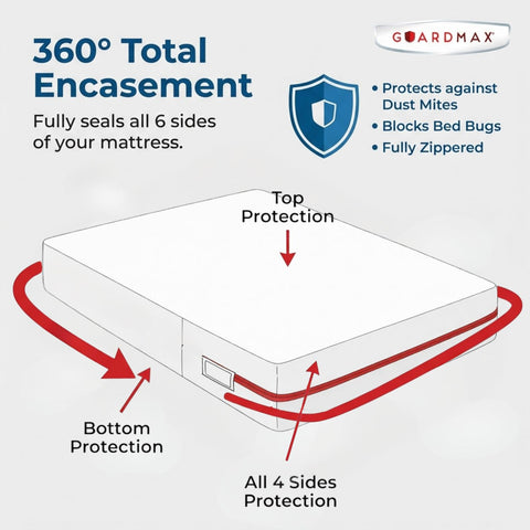 Guardmax protector installed on king bed smooth fit and wrinkle-free look