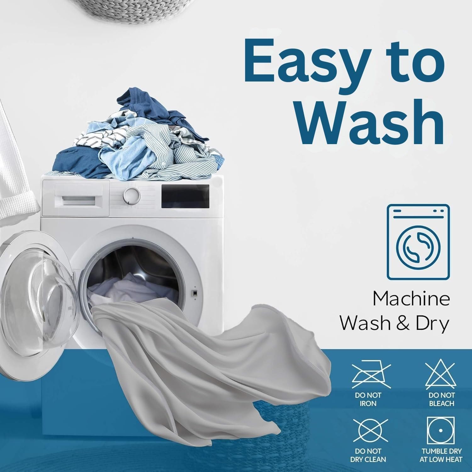 Guardmax mattress cover in washer indicating easy machine-wash cleanup