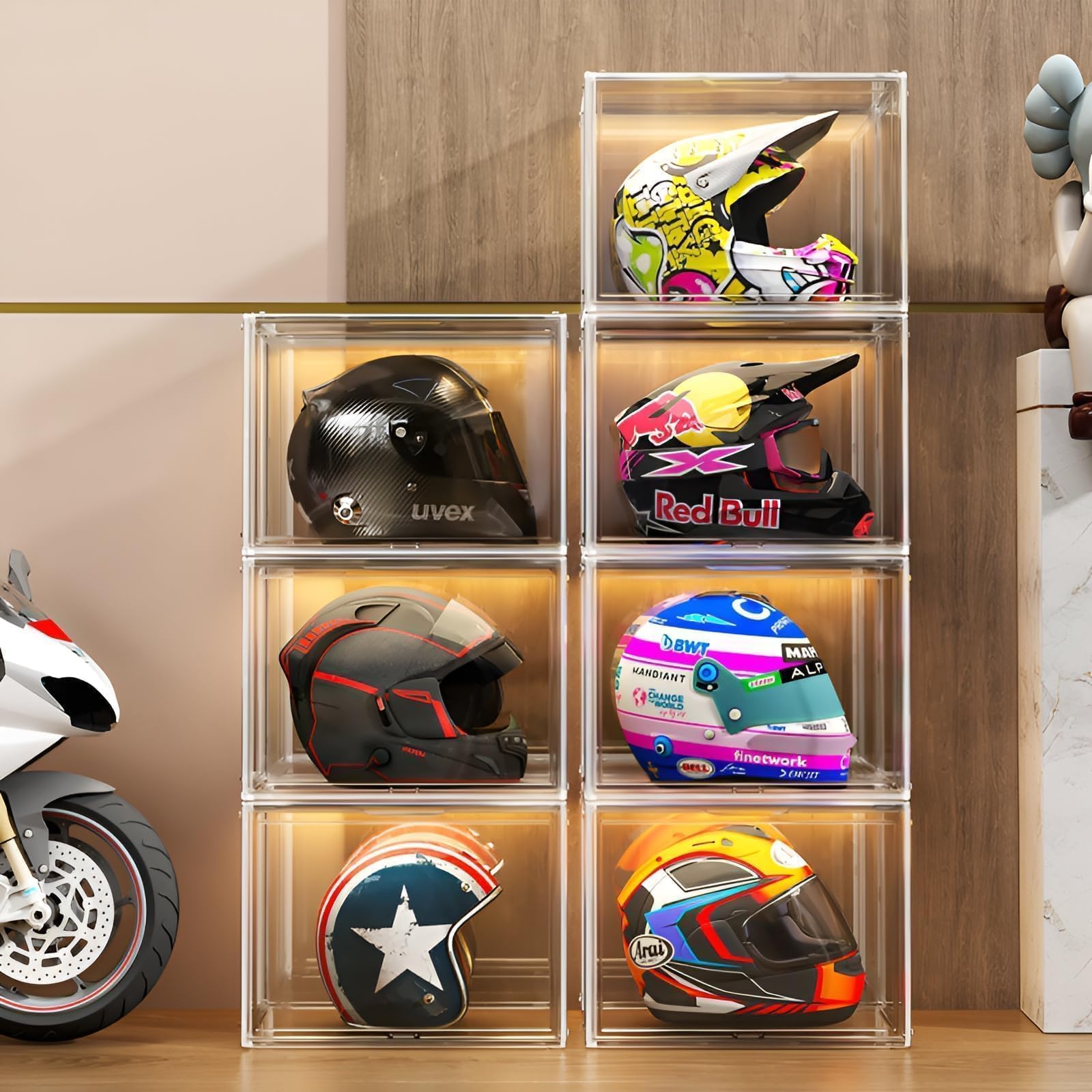 gudemay front view showing XL helmet displayed and clear visibility
