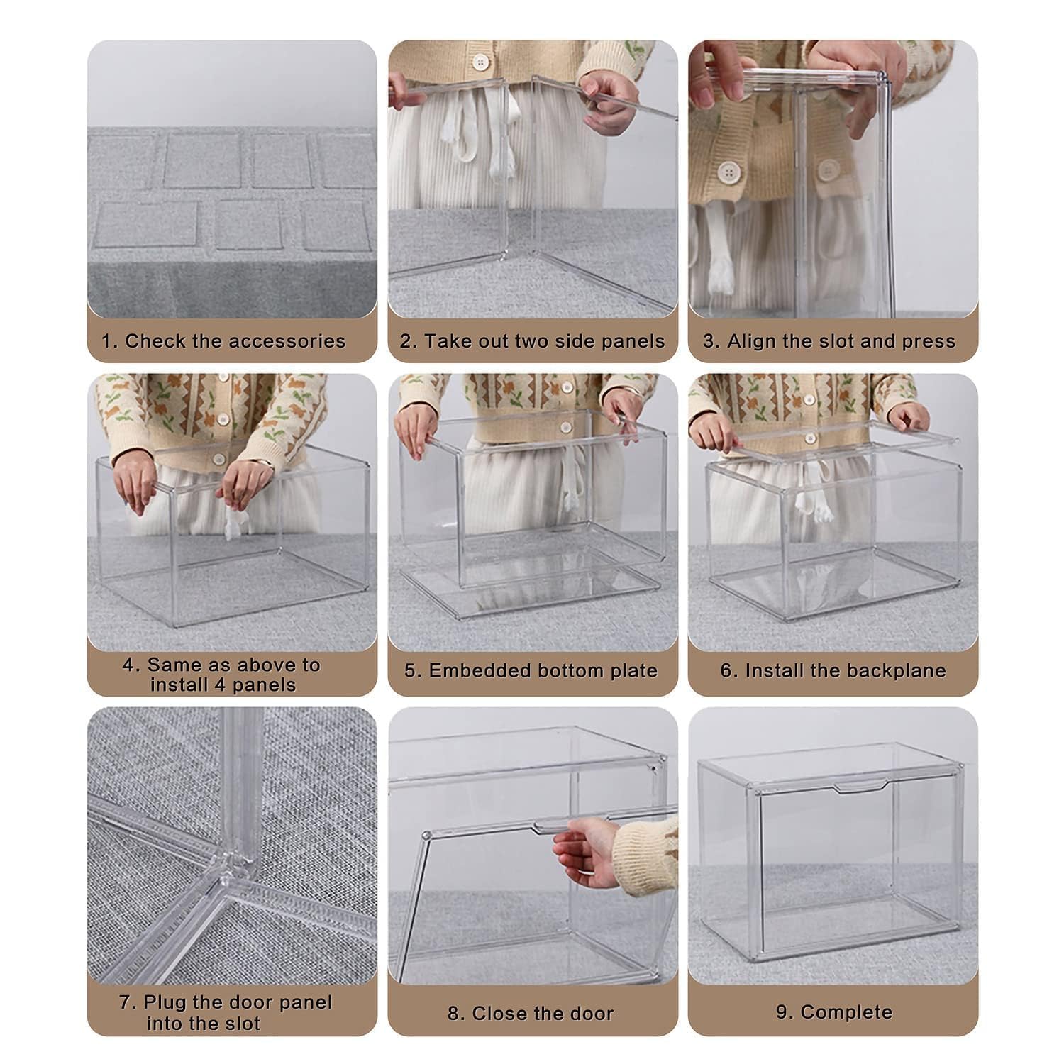 GUDEMAY three-pack on shelf saving space and visibility