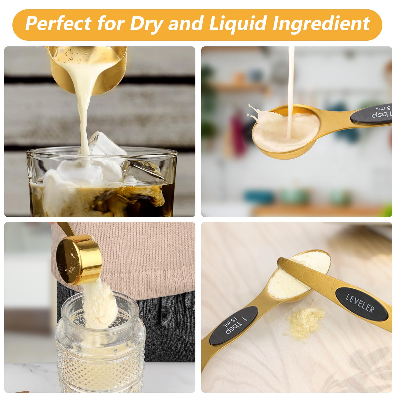 GuDoQi leveler smoothing flour from a measuring cup to ensure accurate baking amounts