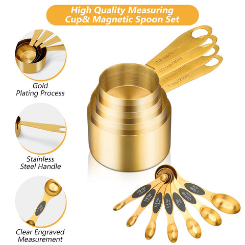 GuDoQi stacked measuring cups nested and ringed for compact drawer or shelf storage