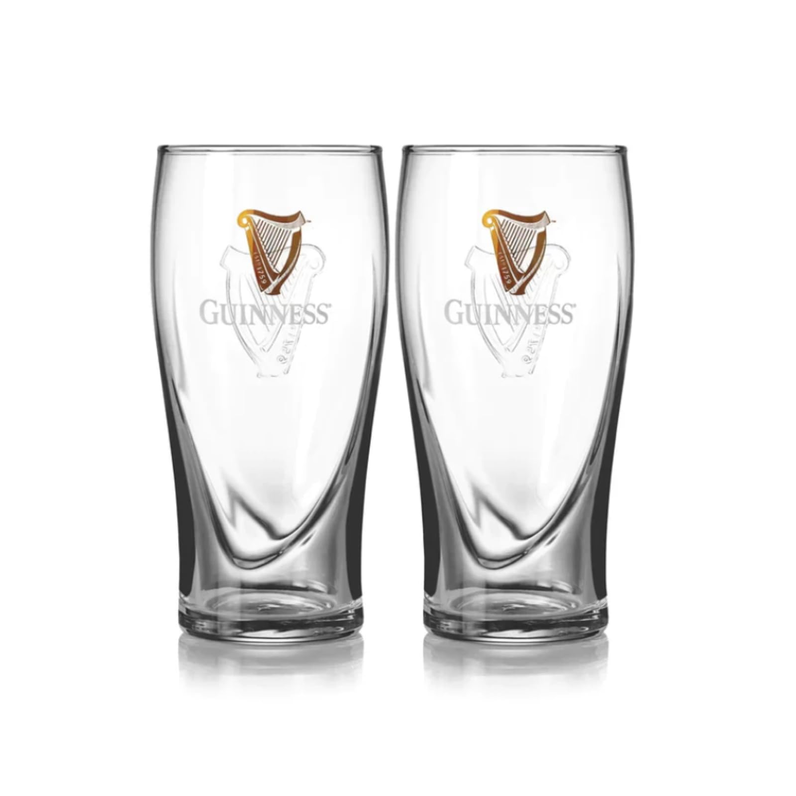 Guinness front view showing logo and elegant pint profile for authentic pours