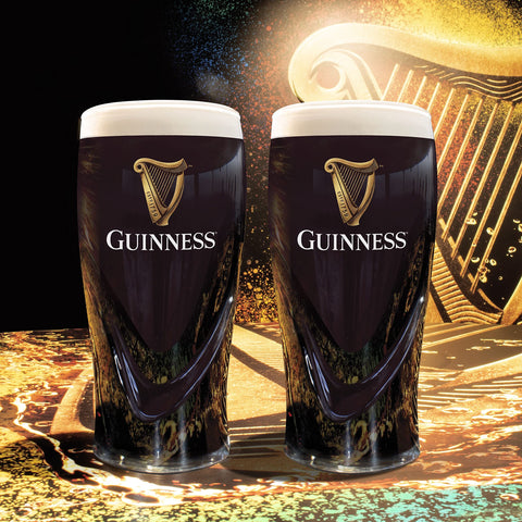 Guinness glass on home bar illustrating branded glassware enhancing setup