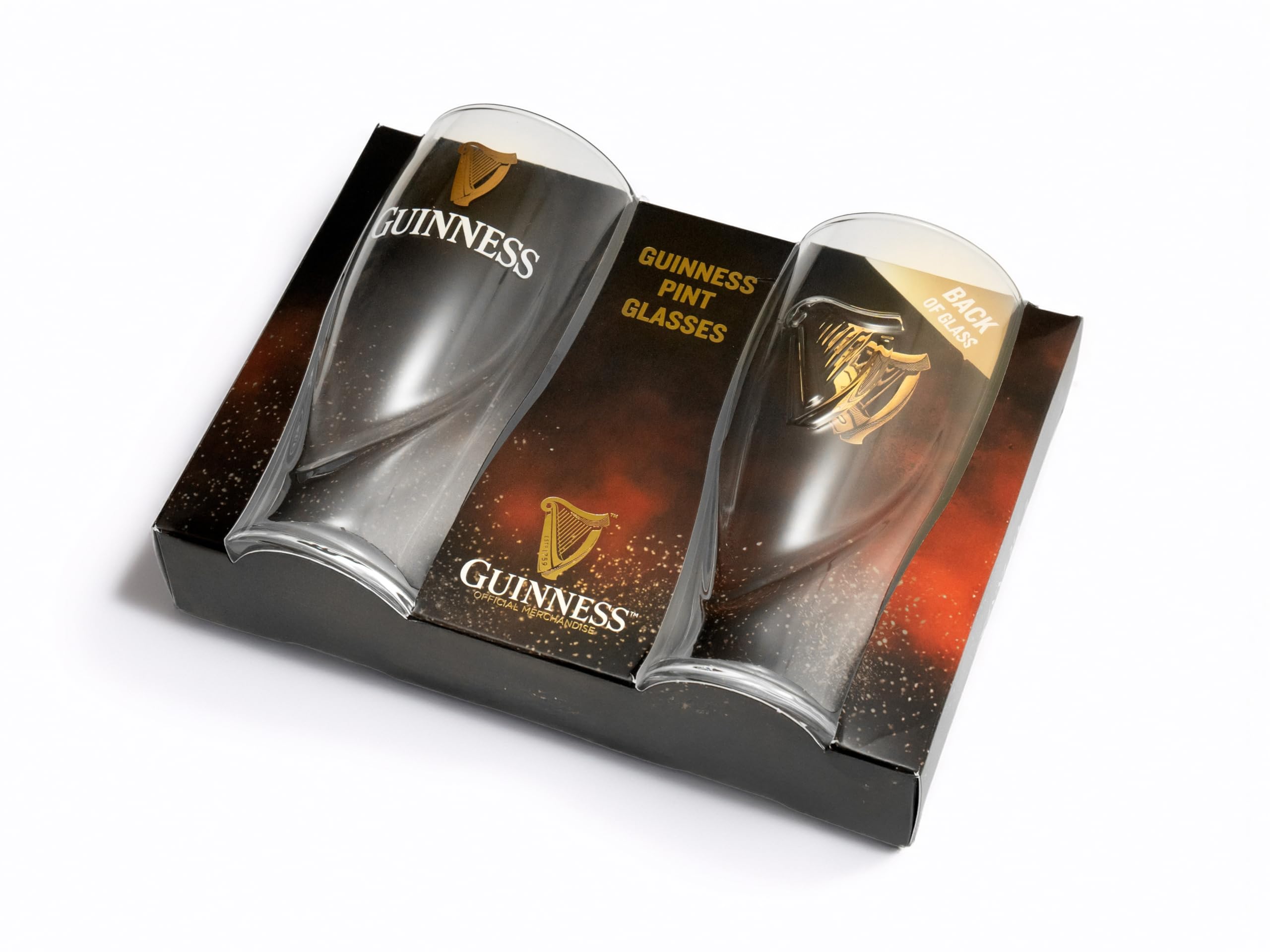 Guinness glass held in hand showing true 20oz scale for portion clarity