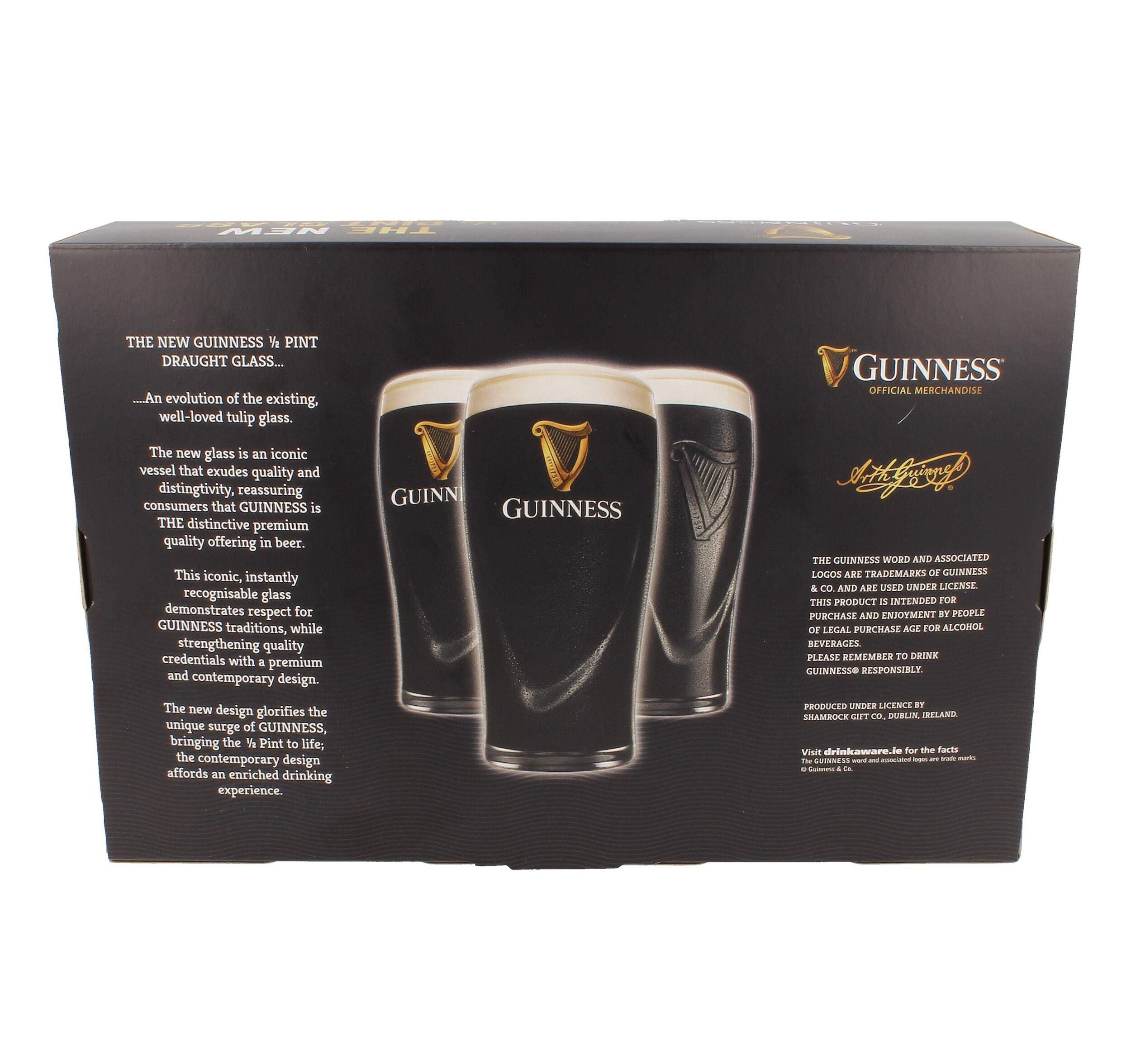 Guinness half pint on bar counter showing branded glass for entertaining benefit