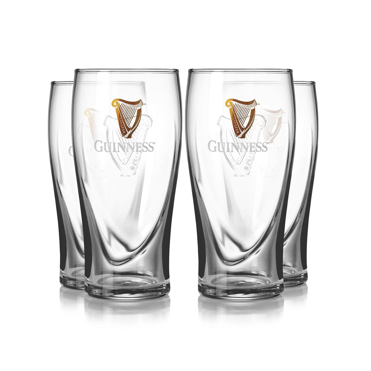 Guinness pint glass front packaging shows logo and celebrates authenticity