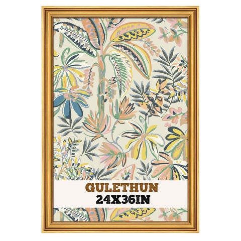 GULETHUN front view of 24x36 frame showcasing elegant gold finish and depth