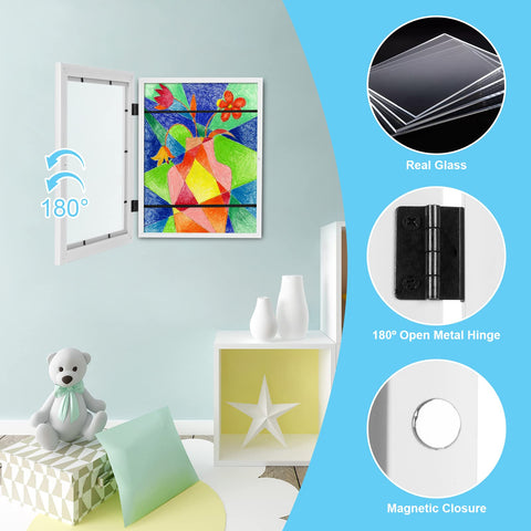 GULETHUN frame hung horizontally on wall showcasing children's drawings