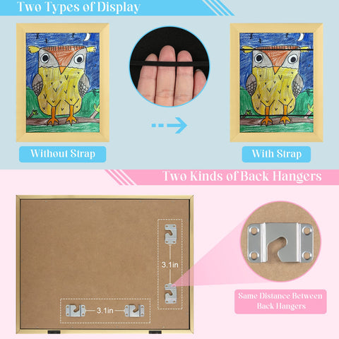 GULETHUN frame with child's drawing hung in playroom showing cheerful presentation benefit