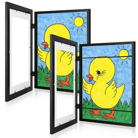 GULETHUN front view of two frames showing neat displayed artwork and tidy presentation