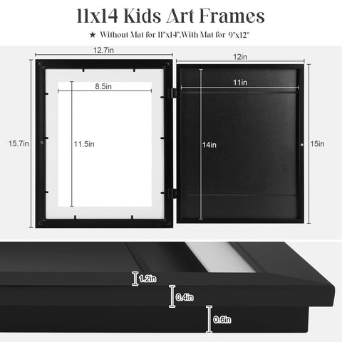 GULETHUN mat and size comparison demonstrating 11x14 and 9x12 display versatility