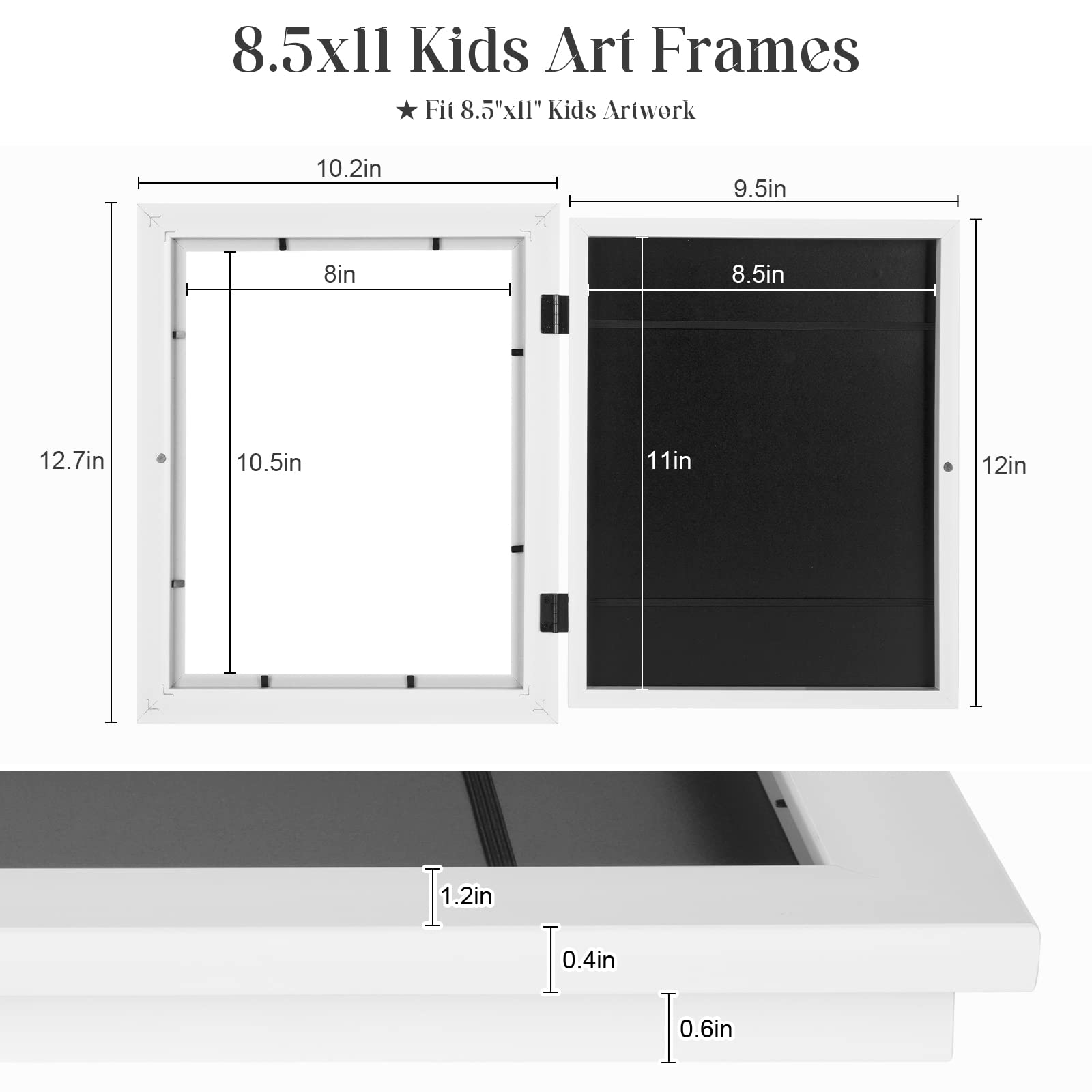 GULETHUN frame opened to show stacked artwork inside for organized storage