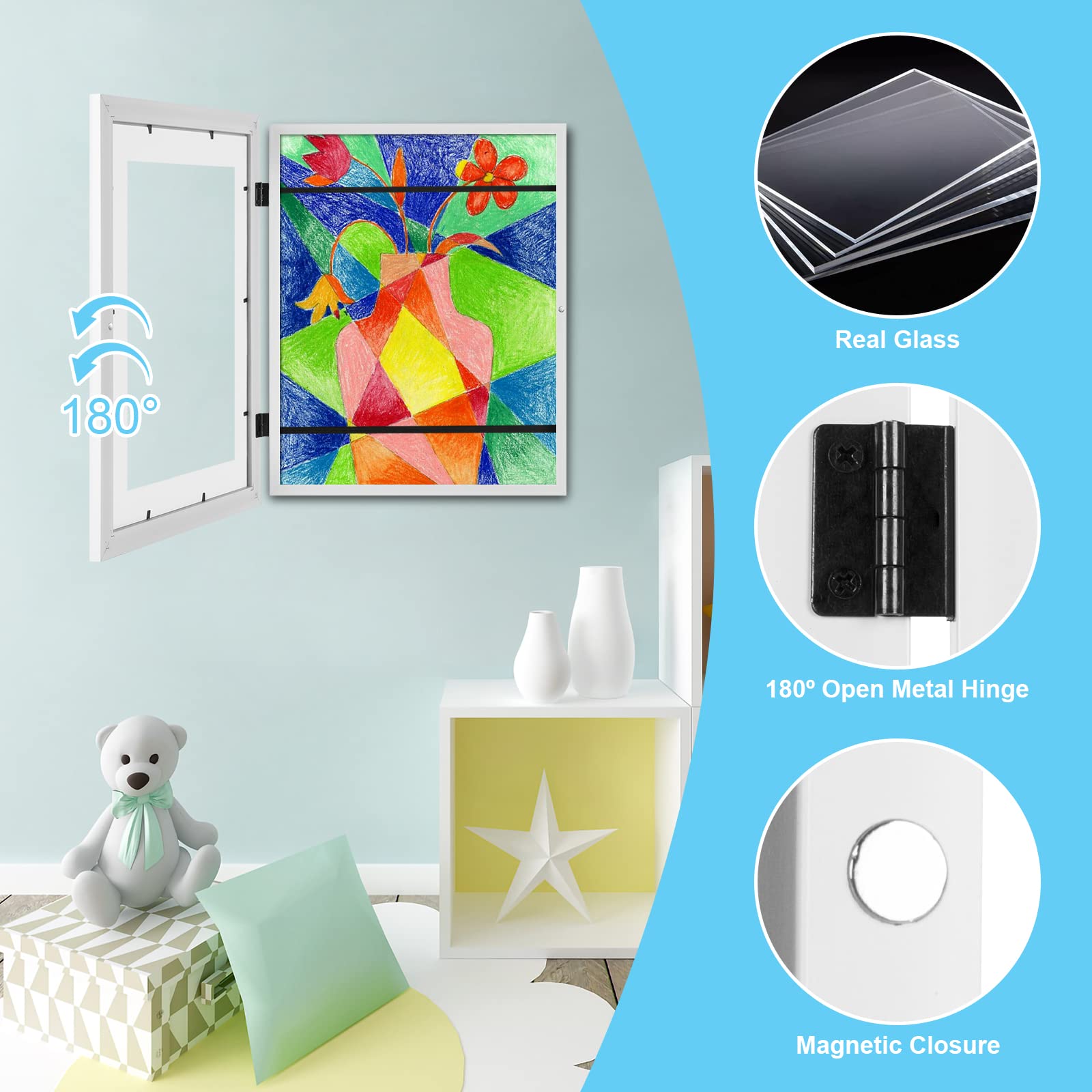 GULETHUN frame hung horizontally in living room for polished display