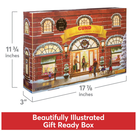 GUND calendar on holiday mantle showing seasonal display and decorative charm