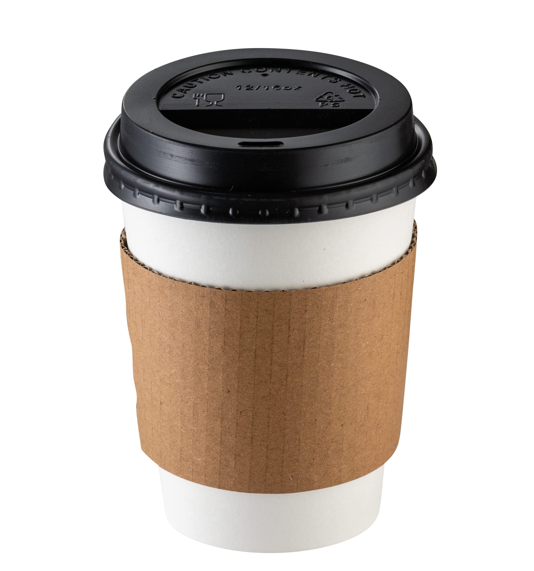 GUSTO close-up of 12 oz cup and lid with secure fit, spill protection