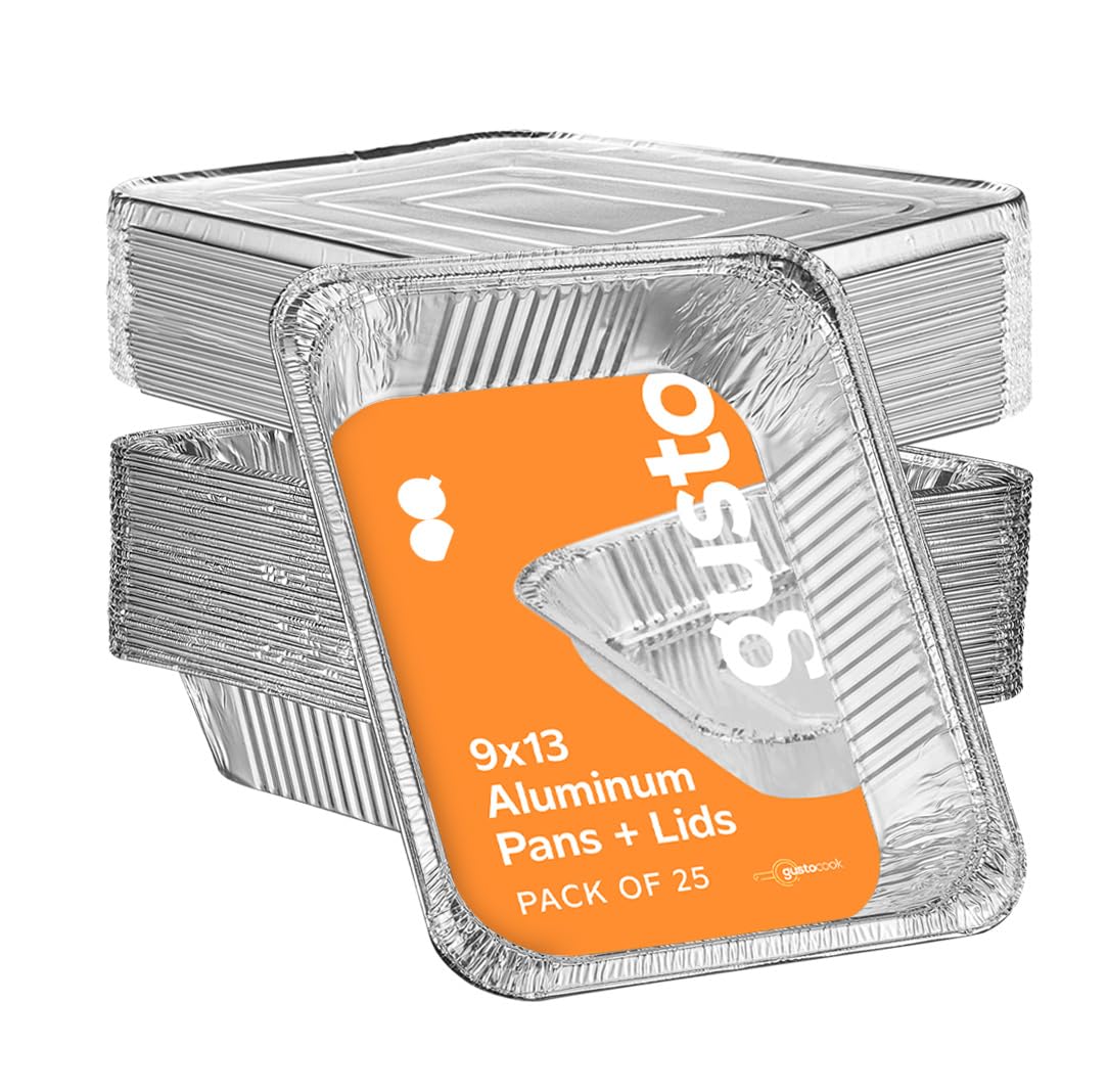 GUSTO front packaging showing 25 sets and pan dimensions for easy stock identification