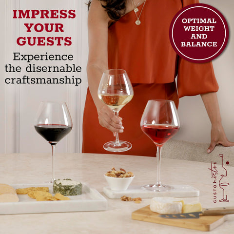 Gusto Nostro glasses in use at a dinner table enhancing the meal presentation