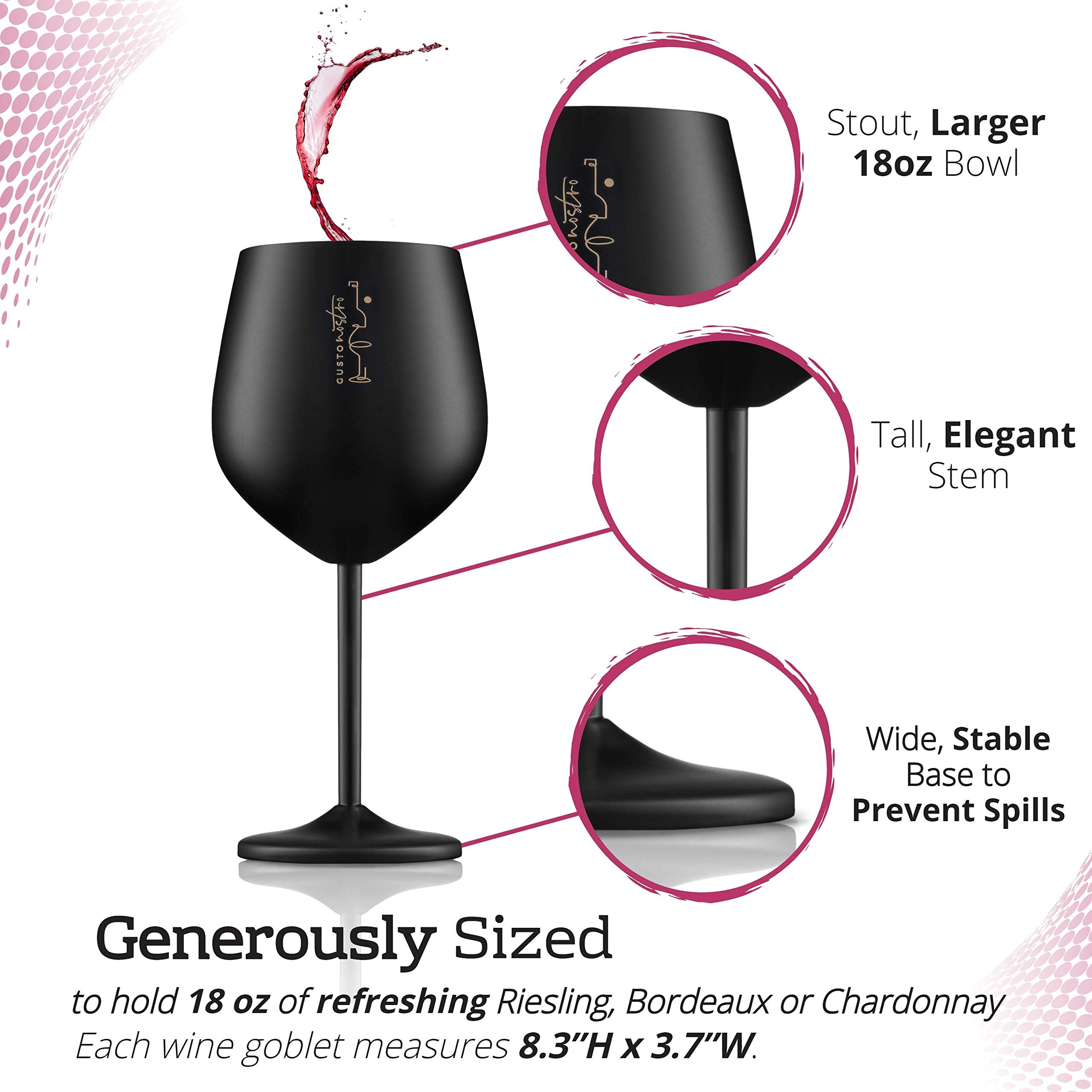 Gusto Nostro glasses in picnic setting illustrating outdoor convenience