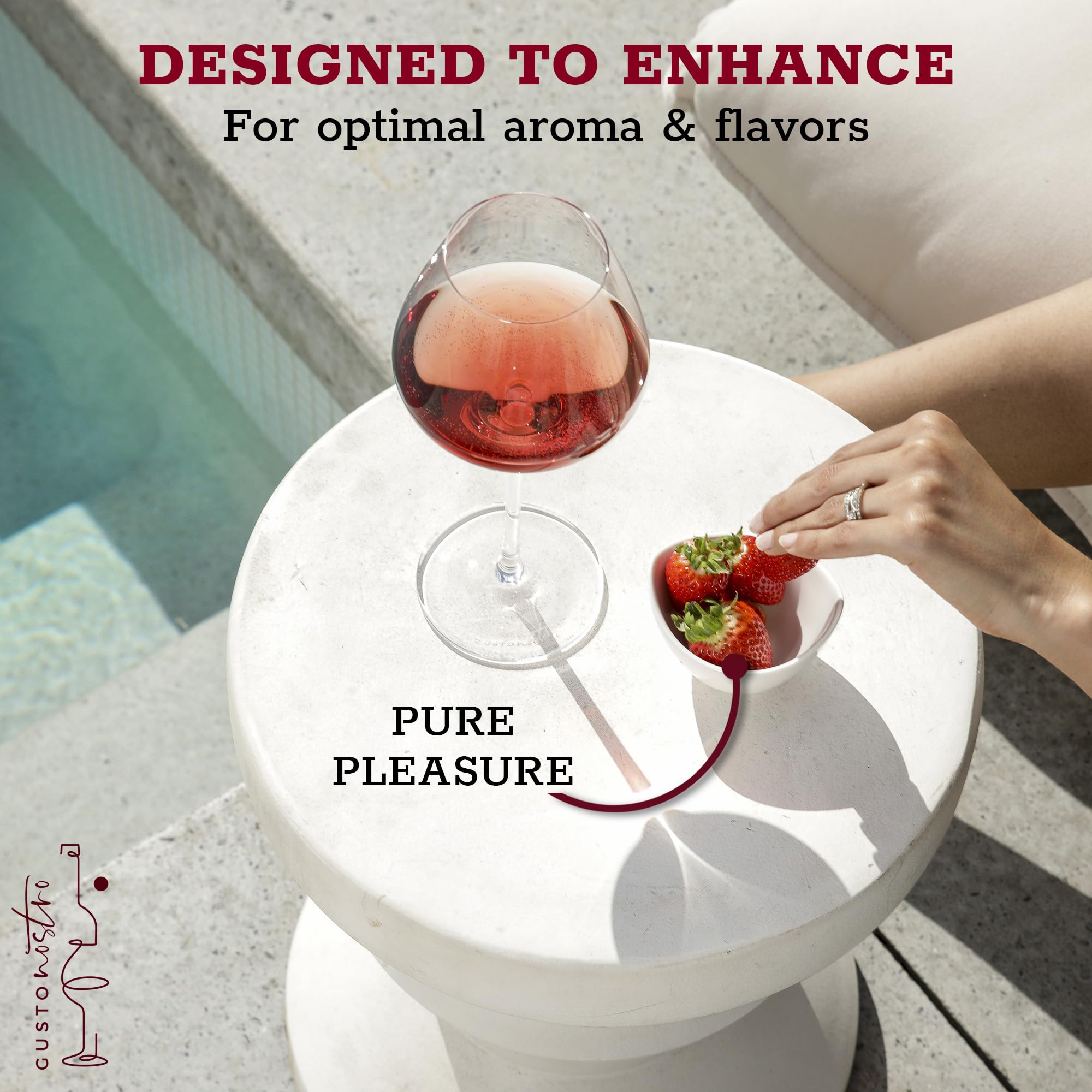 Gusto Nostro label and full set of six displayed for gifting and presentation