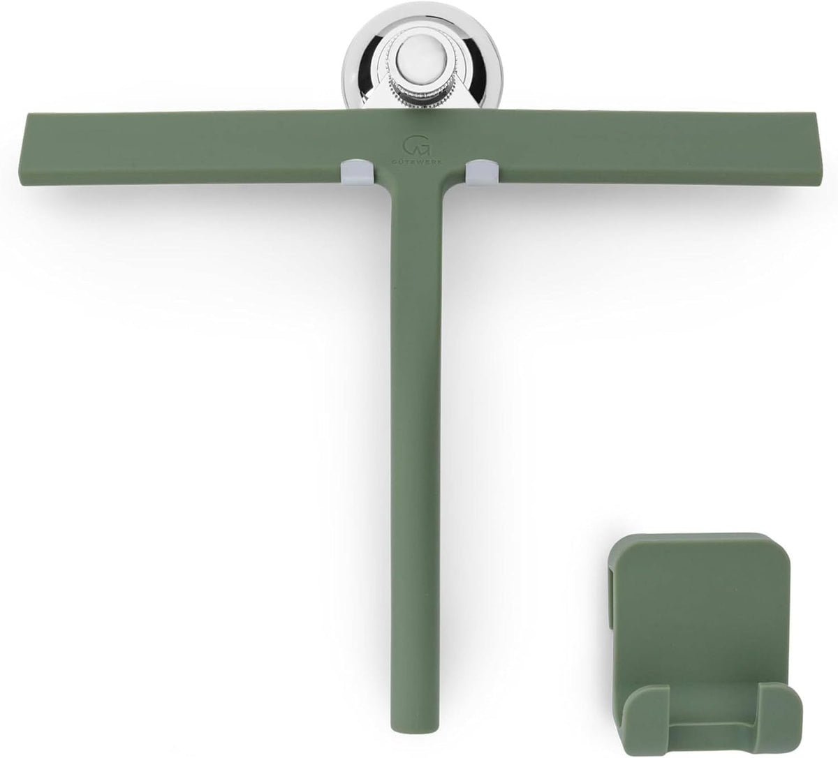 GÜTEWERK front view of 11-inch squeegee highlighting compact design and immediate utility