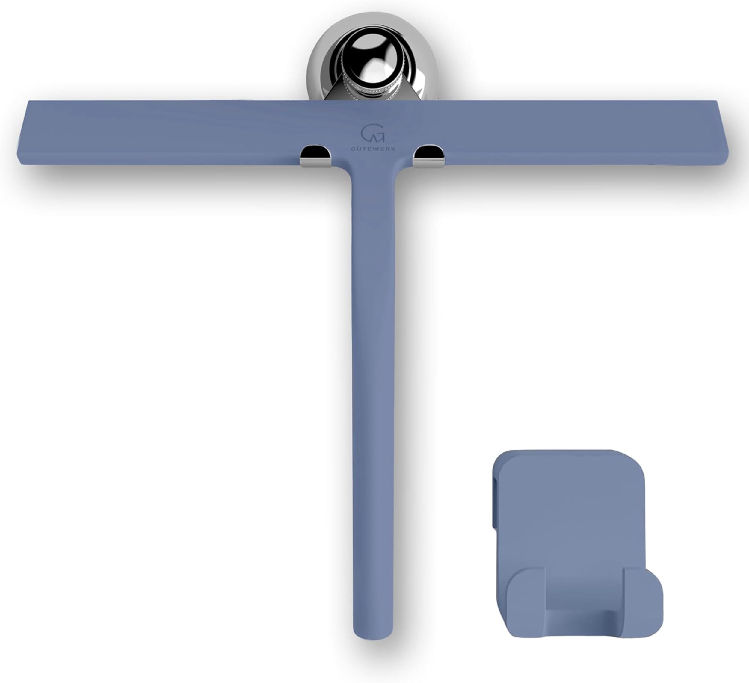 GÜTEWERK front view showing 11-inch squeegee and mounts for easy storage