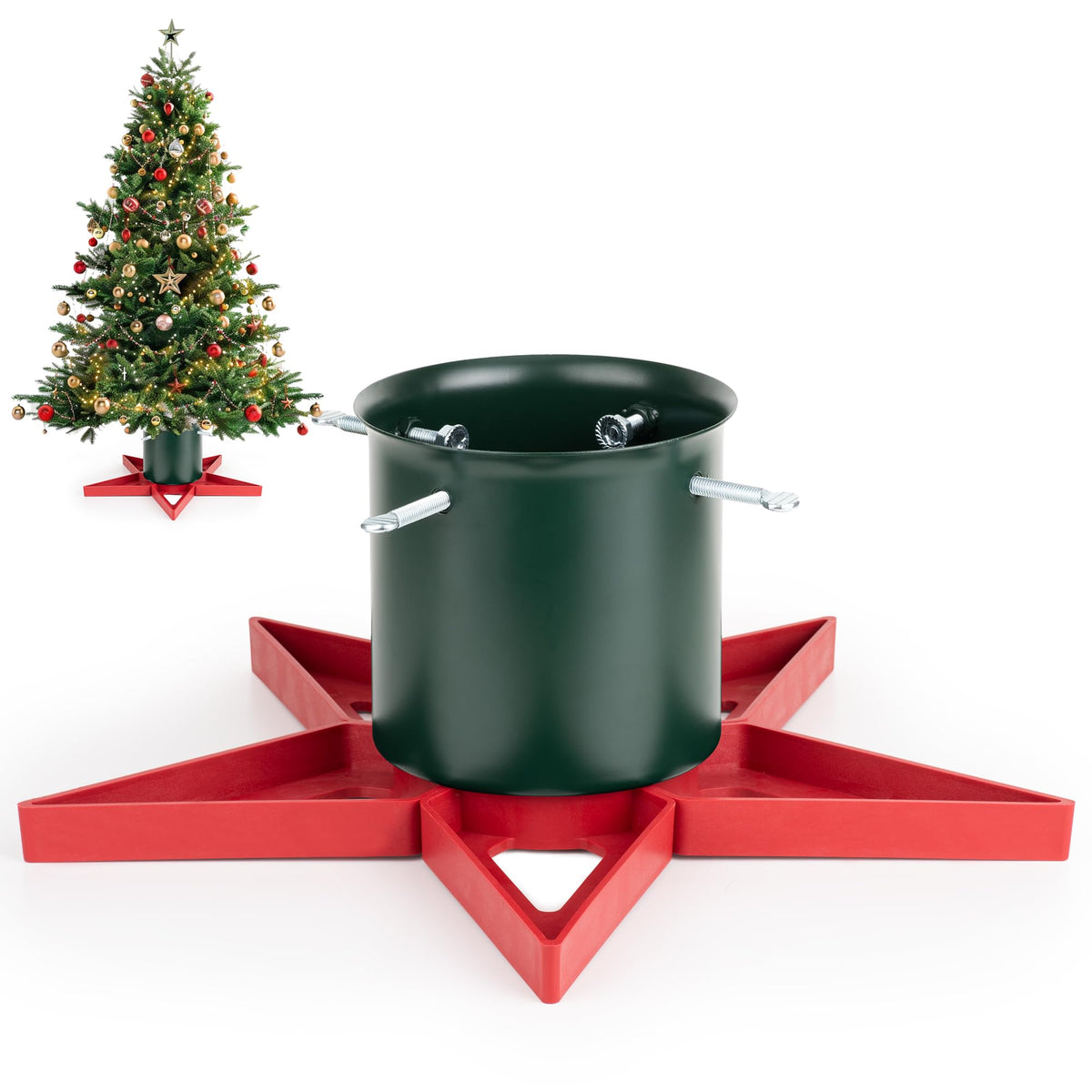GuuG front view star-shaped stand shows stable base and festive colors