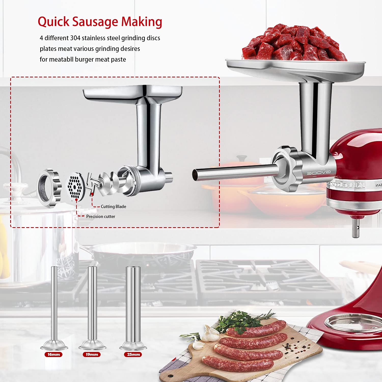 GVODE attached to KitchenAid mixer in use for efficient grinding