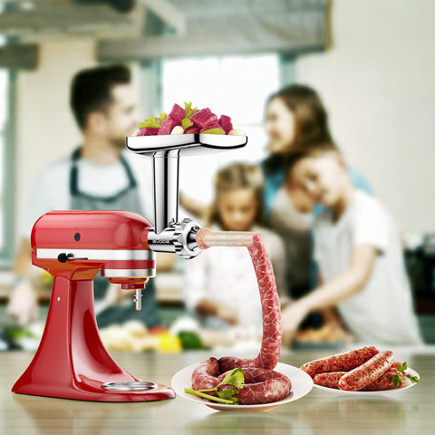 GVODE three sausage tubes and stuffer plate for making different sausage sizes at home