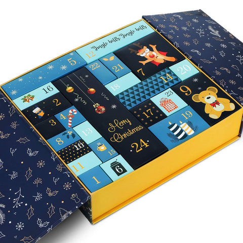 GWHOLE blue advent calendar front view showing festive design and daily boxes