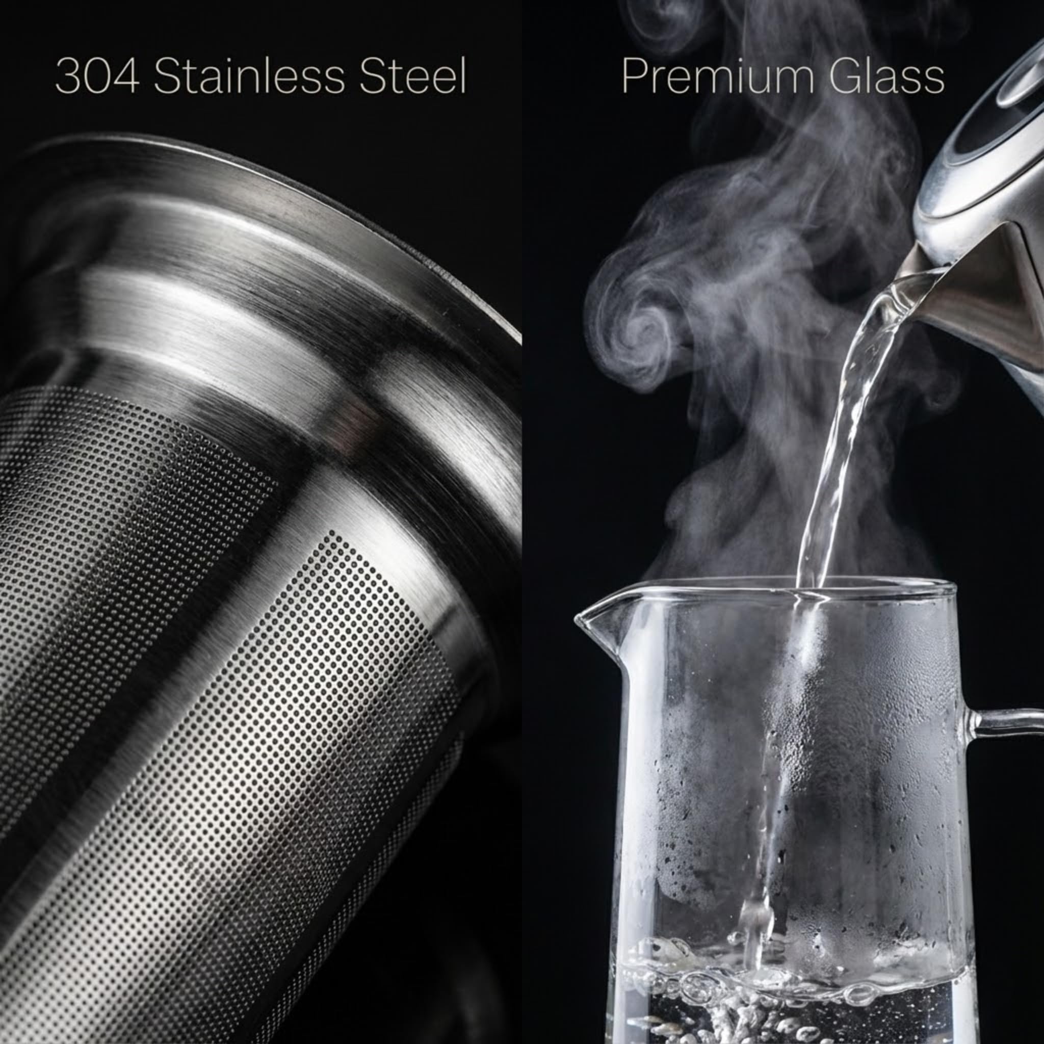 GWNF borosilicate glass carafe closeup highlighting durable clear construction