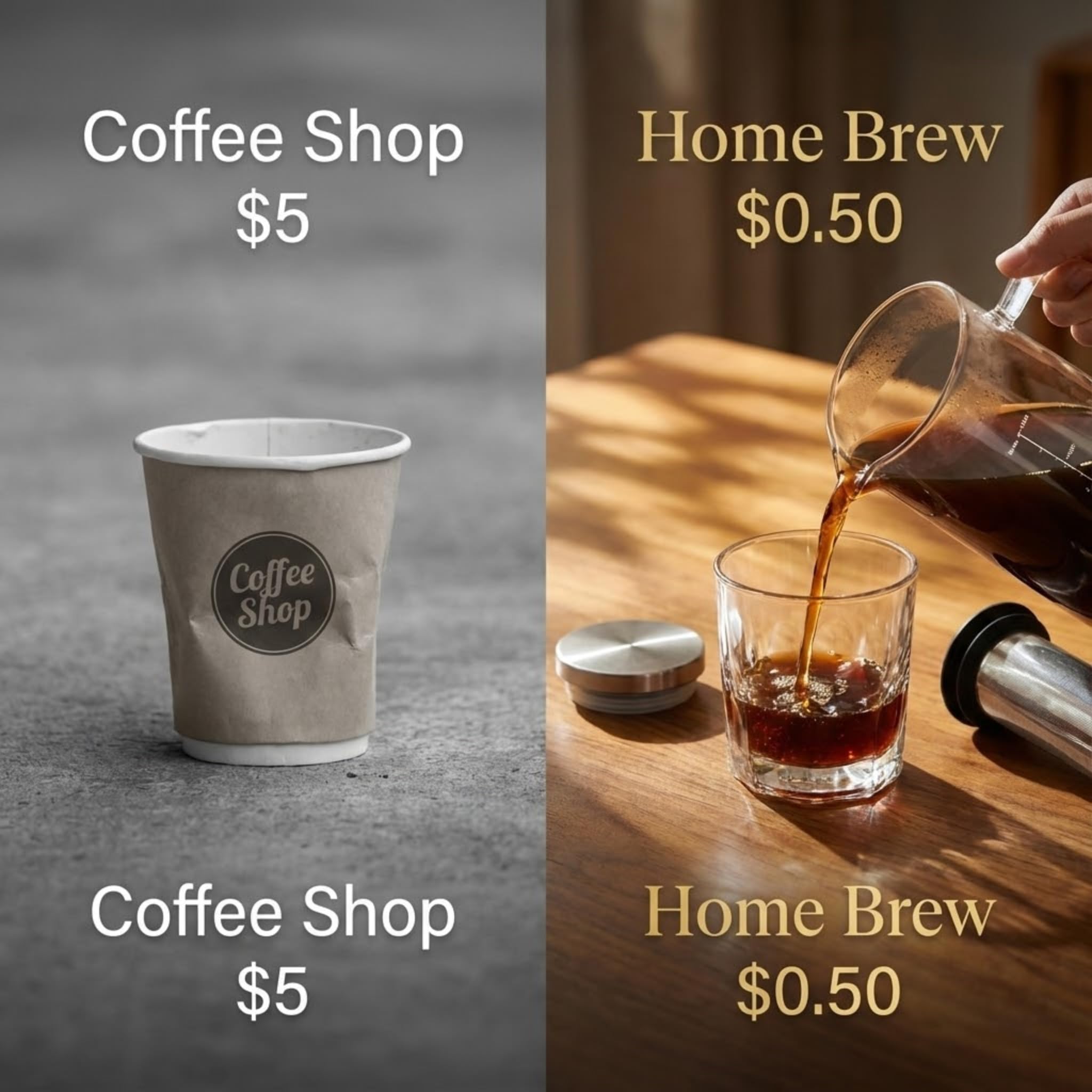 GWNF pouring iced coffee from pitcher showing spill‑free pour and handle control