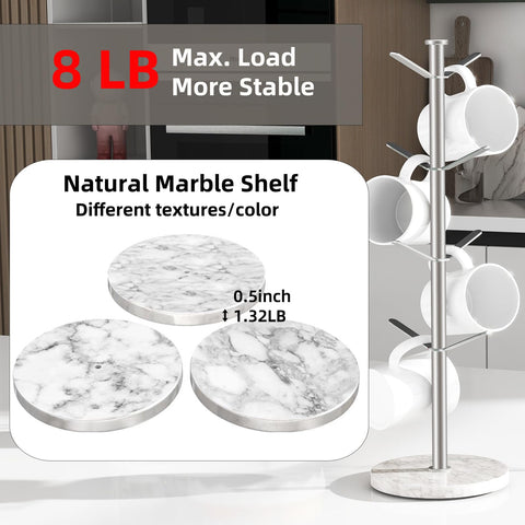 Gypie close-up of marble base highlighting weight and countertop protection