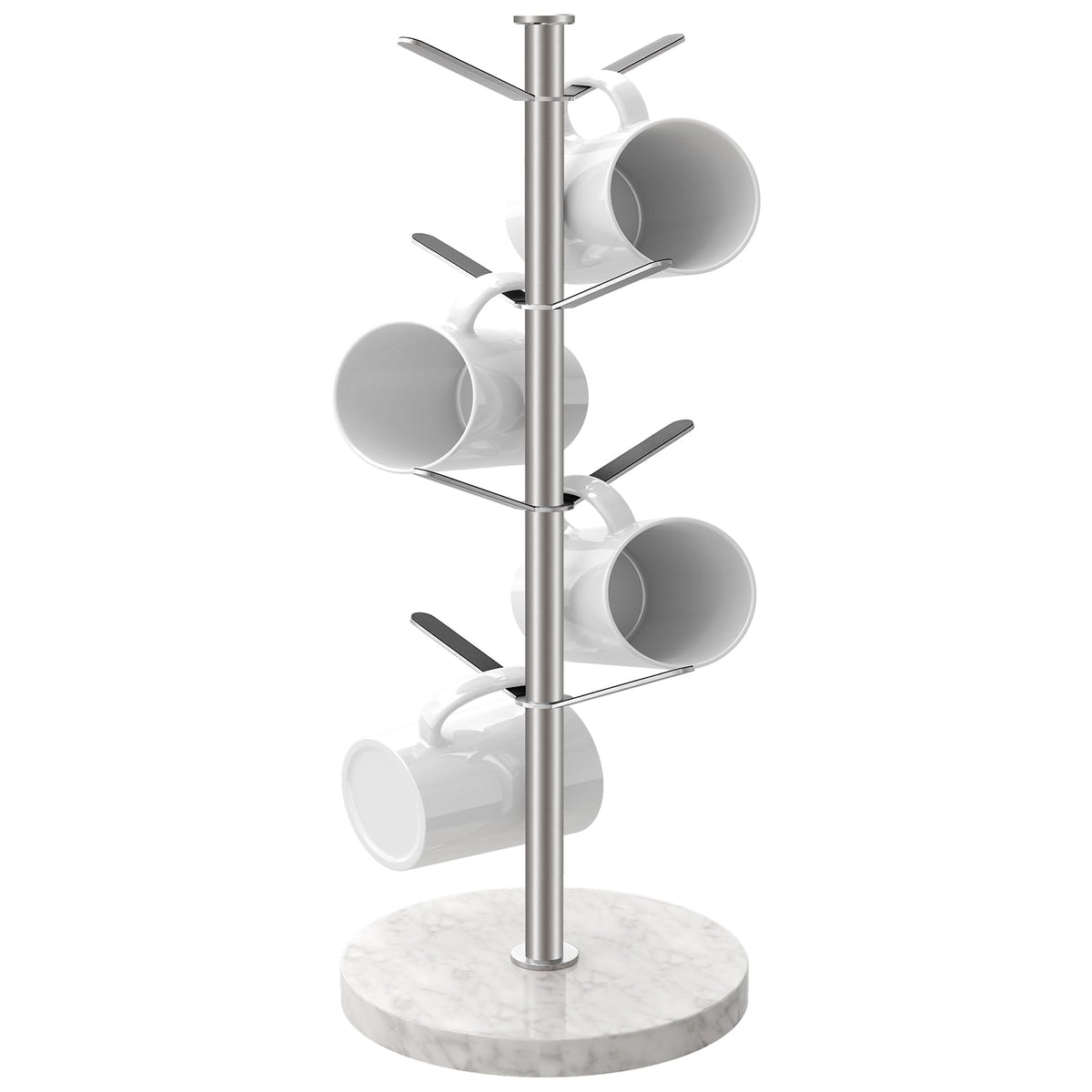 Gypie front view of mug holder showing organized cups and space-saving benefit