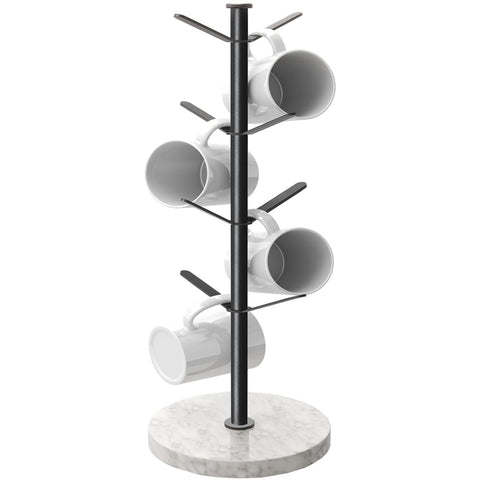 Gypie marble mug holder front view shows organized cups and compact footprint