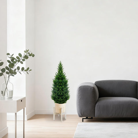 GZFDY cedar topiary styled in an indoor entryway offering year-round decor benefit