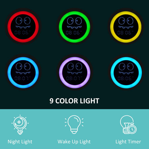 H-chin night light color options glowing to create calming bedtime ambiance