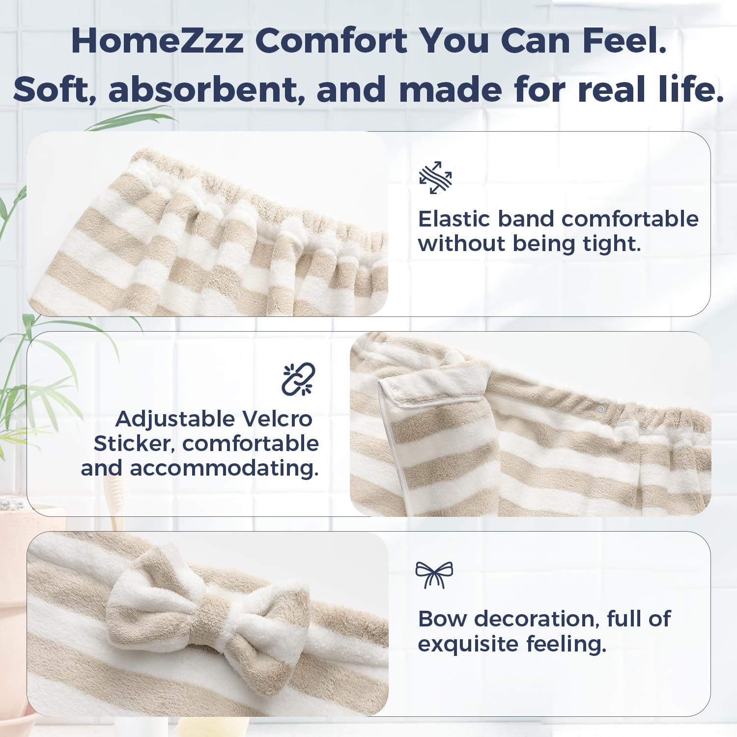 H HomeZzz close-up microfiber texture illustrating soft feel and fast absorption benefit