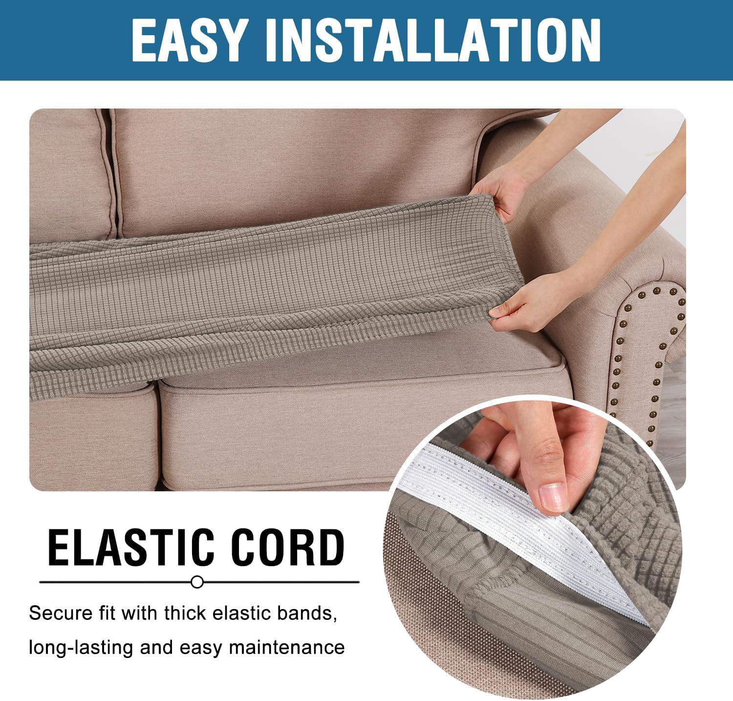 H.VERSAILTEX cover on back cushion showing adaptable fit and protection