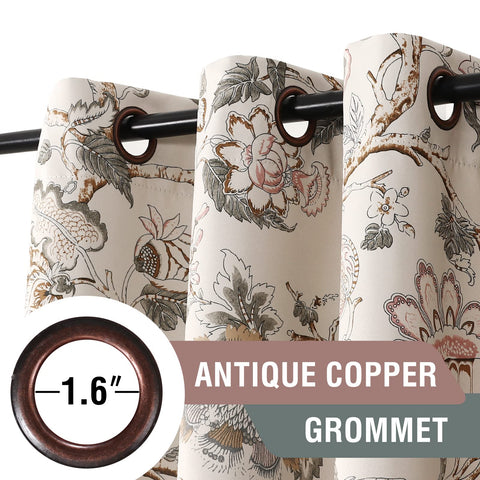 H.VERSAILTEX antique metal grommet detail for easy hanging and smooth sliding