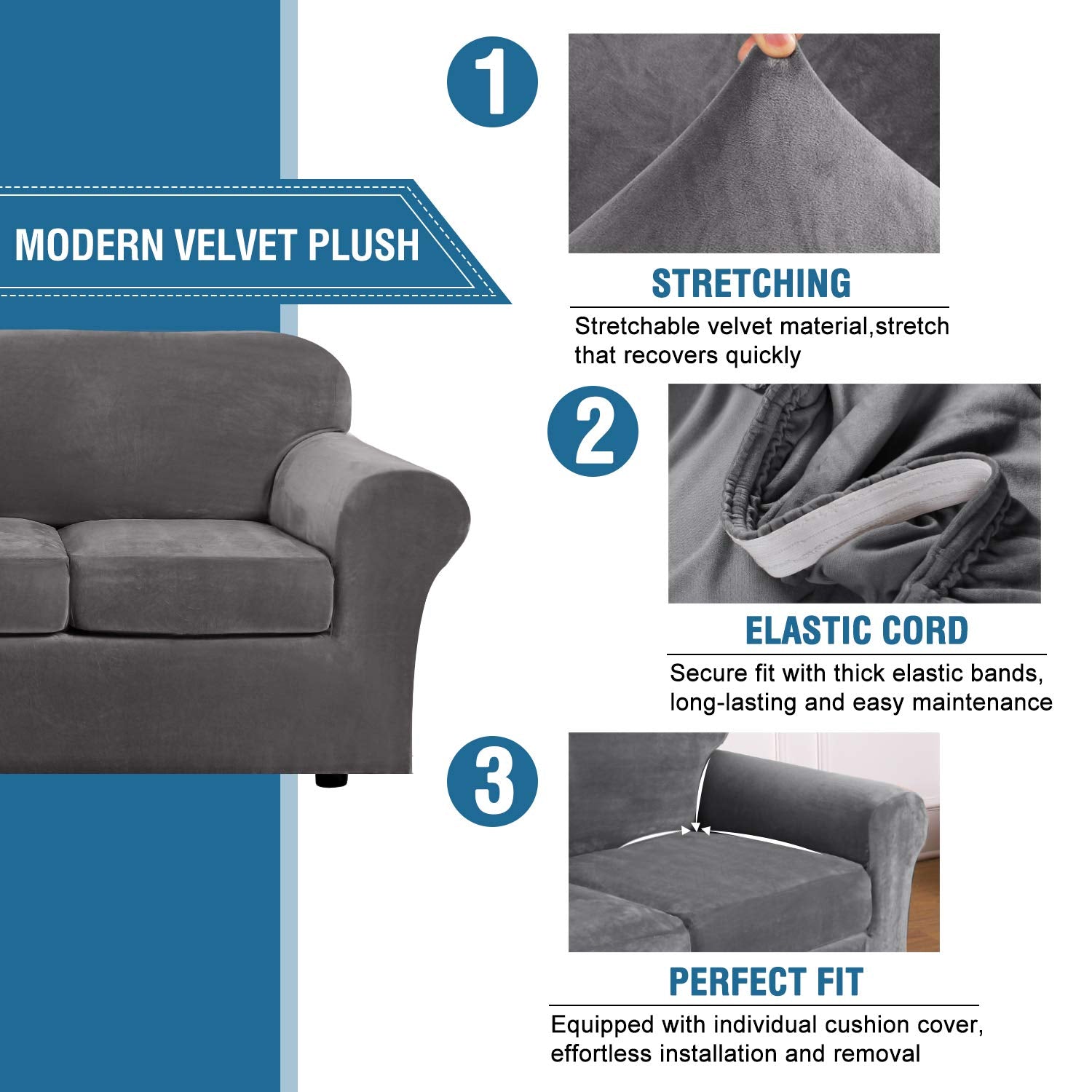 H.VERSAILTEX detail of separate cushion cover demonstrating tailored look