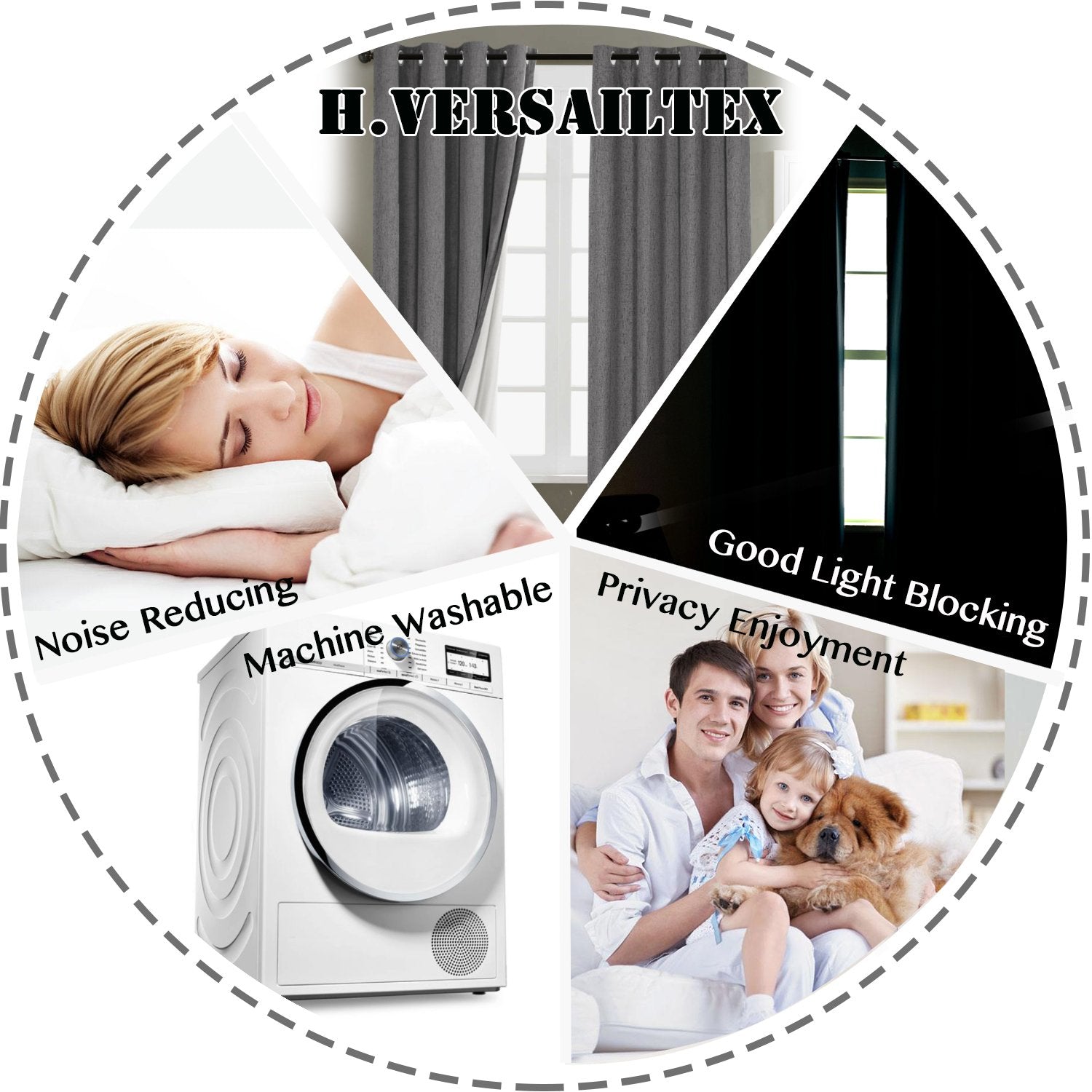 H.VERSAILTEX folded packaging with label highlights pair content and care