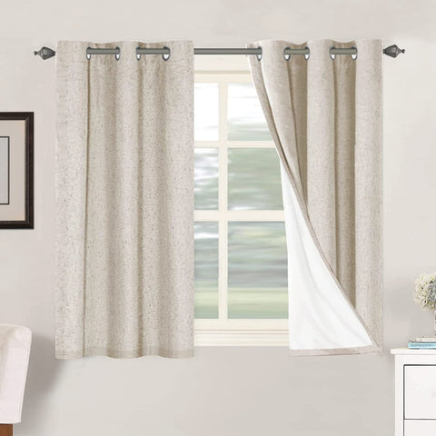 H.VERSAILTEX two-panel set front packaging showing natural linen look and dimensions
